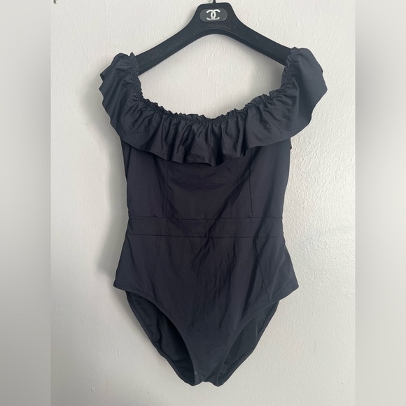 Bleu Rod Beattie Strapless Ruffle Overlay Black Monokini Maillot Swimsuit 14 - Picture 5 of 14